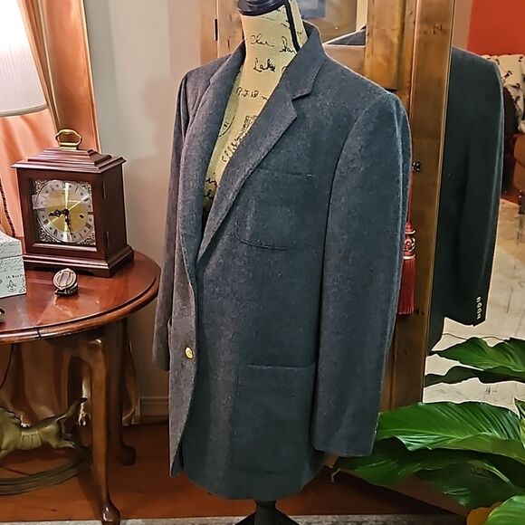 Lauren Ralph Lauren Gray Wool/Cashmere blend long jacket size 14W - Picture 4 of 14